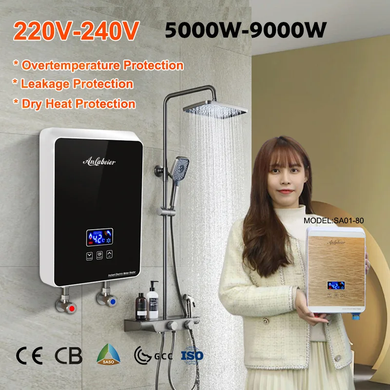 9kw High Efficiency High Quality Electric Water Heater Multi Point Electric Geyser for Bathroom