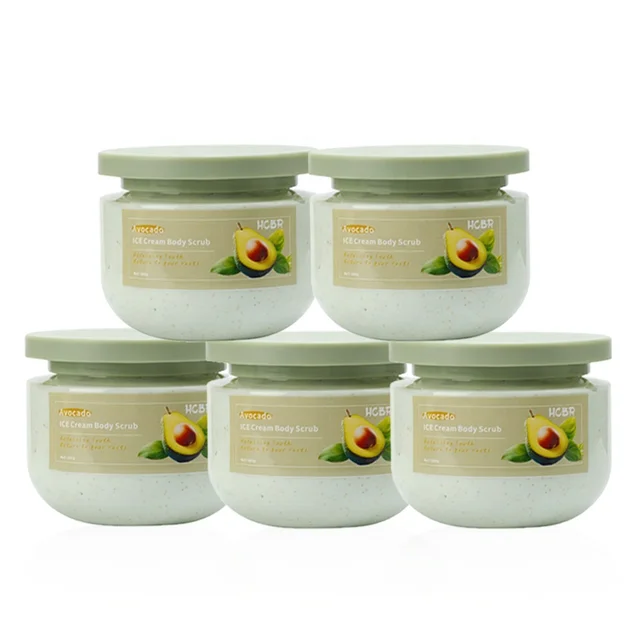 Wholesale OEM Private Label Skin Care Products Exfoliating Whitening Cleansing Body Care Natural Organic Avocado Body Scrub Set