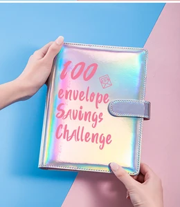 A5 Leather Hard Cover Budget Binder with Cash Envelopes 100 Envelopes Money Saving Challenge Budget Binders