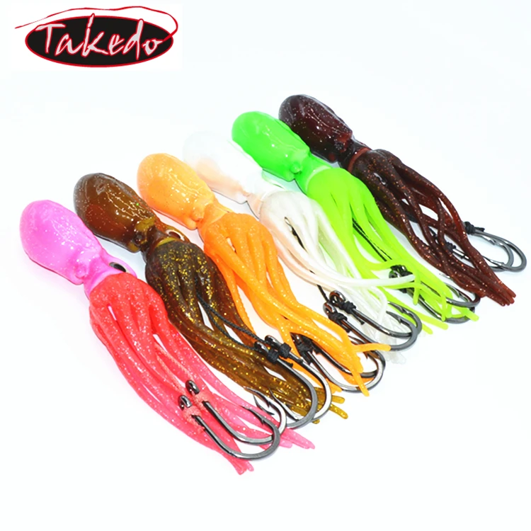 Мормышка со свинцовым осьминогом TAKEDO LG01, 150 г, 200 г, 250 г, 300 г, 350 г, 400 г, 450 г, мягкая рыболовная приманка с крючком, УФ ТПР