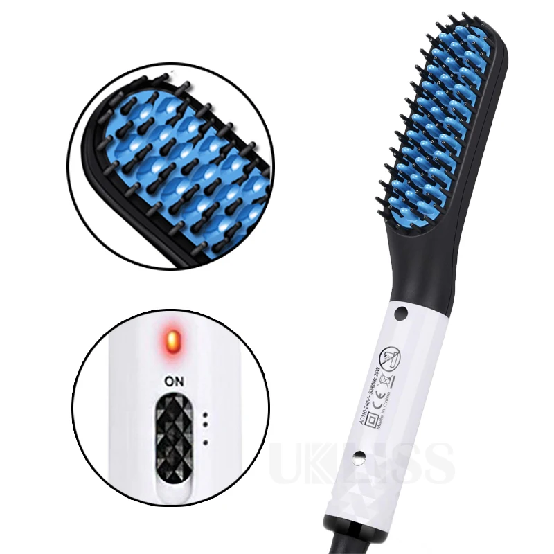 PTC Heater Mini Comb OEM Straightener Brush 360 Degrees Rotation Hair Comb