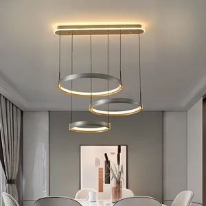 Geometric Circle Acrylic Pendant Light for Dining Room Bedroom Elegant Chandelier for Hotel Villa Showroom Hall Available Middle