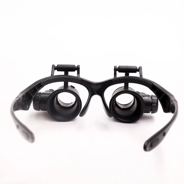 Locisne LED verlichte handsfree hoofd loep visor, (1.0X-3.5X) 5 verwisselbare lenzen reparatie loep hoofdset voor lezen, sieraden loep, elektronische