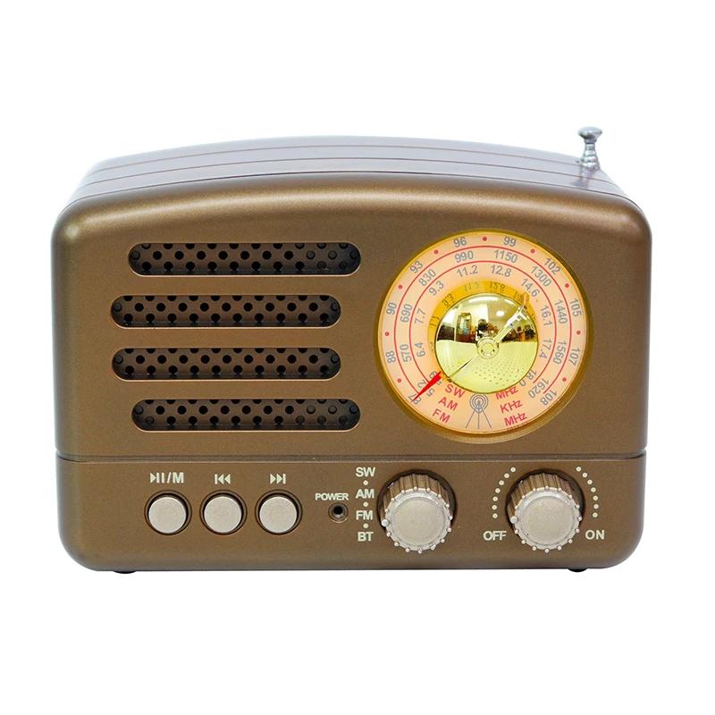 Portable Retro Radio Style FM AM SW 3 Band Mini Radio Wireless Speaker USB TF BT MP3 Player Festival Gift