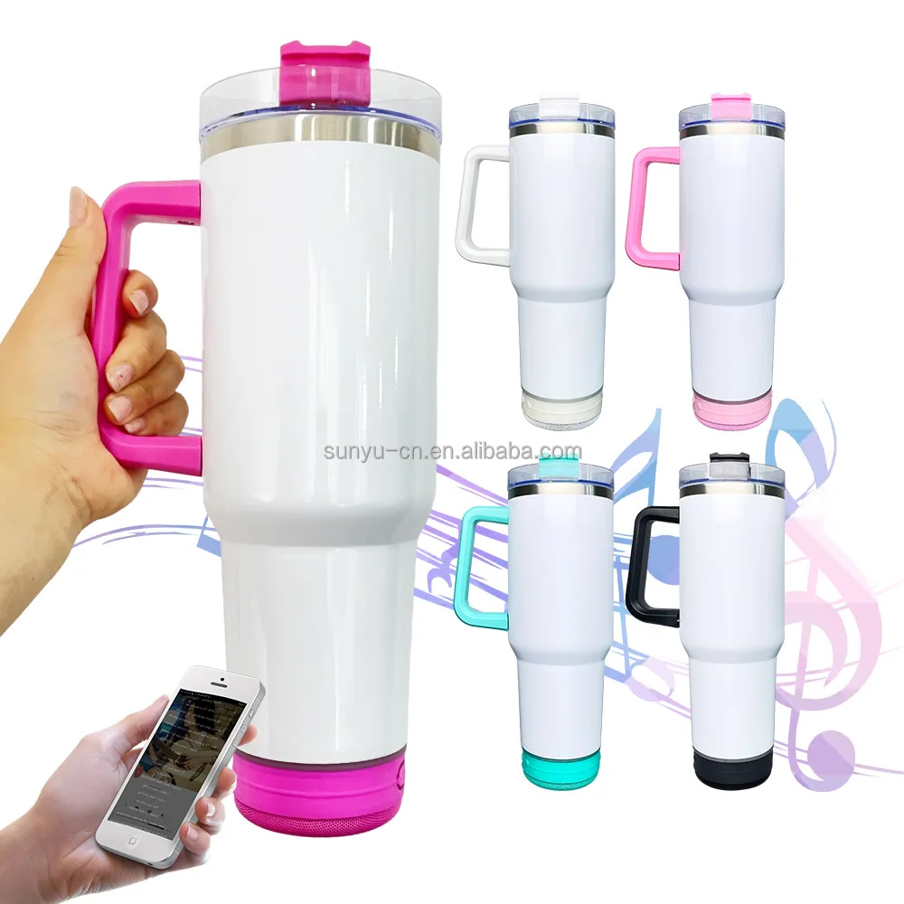 Sweet Grain 40 Oz Sublimation Tumblers With Handle Glow In The Dark 4 Pack Luminous Stainless Steel Insulated Tumblers Blanks Straw And