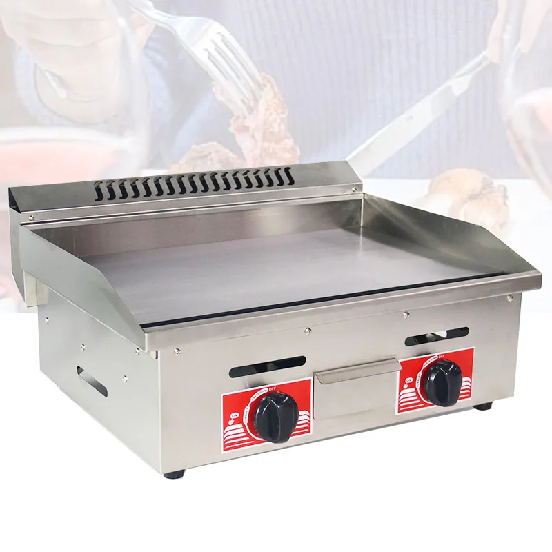 wholesale Catering Use Kitchen Cook Table top commercial Jumbo Thicken Stainless Steel Plate Gas Griddle for Restaurant factory