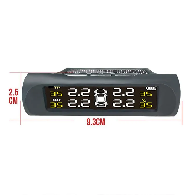 Solar Windshield TPMS Tire Pressure Monitoring System Car Wireless Tyre Pressure Alarm Internal Pressure Sensor