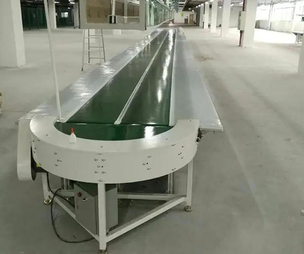 Turning Circular Conveyor Belt  Automatic Assembly Line for Workshop Material Transfer