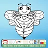 Line art bambù e ape - tavolozza di colori a sei tonalità - pannello da 50 m