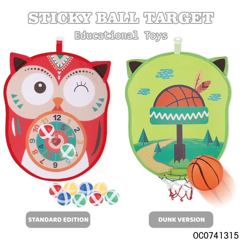 2in1 Basketball Hoop Hanging Wall Game Children Target Sticky Ball ...
