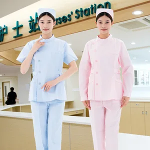 Custom Woven Spandex/Polyester Scrub Uniform Sets Needle Detection for Unisex Nurses Hospital Medical Staff Clinics Spa Workers