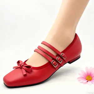 Professional custom Accept Customized Logo Comfortable rubber sole womens leather shoes flats