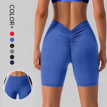 V Back Scrunch Butt Shorts Booty Gym Yoga Biker Shorts For Women - Buy
