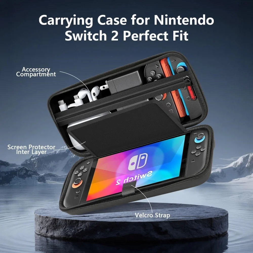 product laudtec for nintendo for switch carrying case with 2 soft tpu protective covers joy con cases scratch shock protection game-5