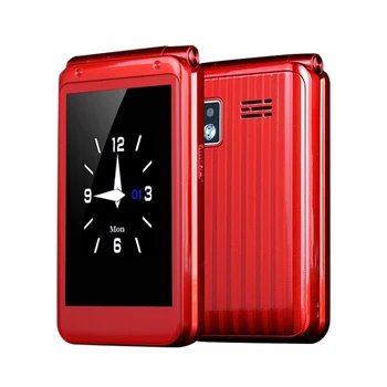 Best Selling M9 Dual-screen Flip Elder Phone 3000mAh 32MB 32MB ABS Shell Smart Mobile Pocket Mini Flip Phone