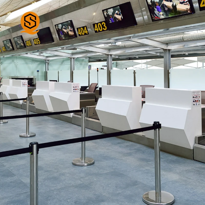 Custom Modern Simple Led Light Office Artificial Stone  Hotel White Reception Desks
