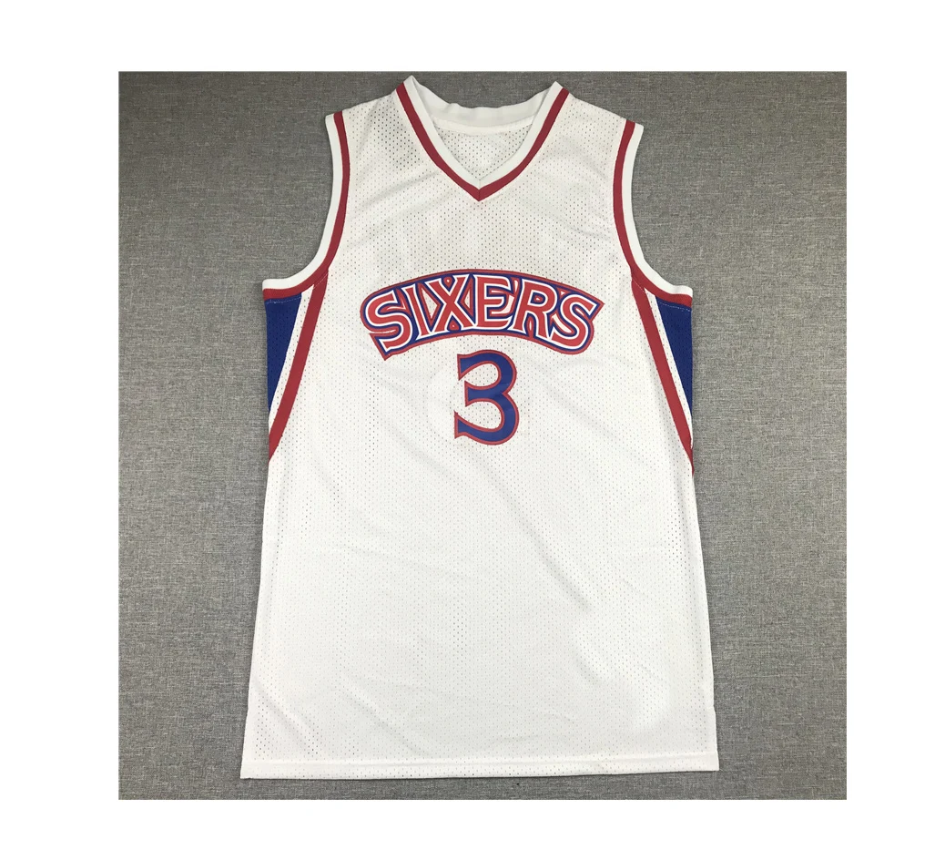 
 Черно-белые баскетбольные трикотажные изделия Iverson, трикотажные изделия Iverson No. 3 Hoyas, трикотажные изделия для баскетбола Iverson georgtown  