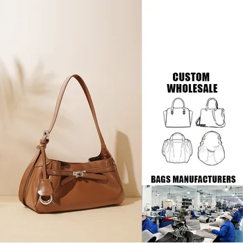 Bolso De Hombro Para Mujer Manufacturers Factory Custom OEM Ladies Vintage Brand Handbags Genuine Leather Shoulder Bag for Women