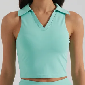 Summer Outdoor Shirt Sports Vest Fitness Anti-walking Breathable Quick-dry Pleated Tennis Skirt Yoga Women's Suit Front Anti-UV