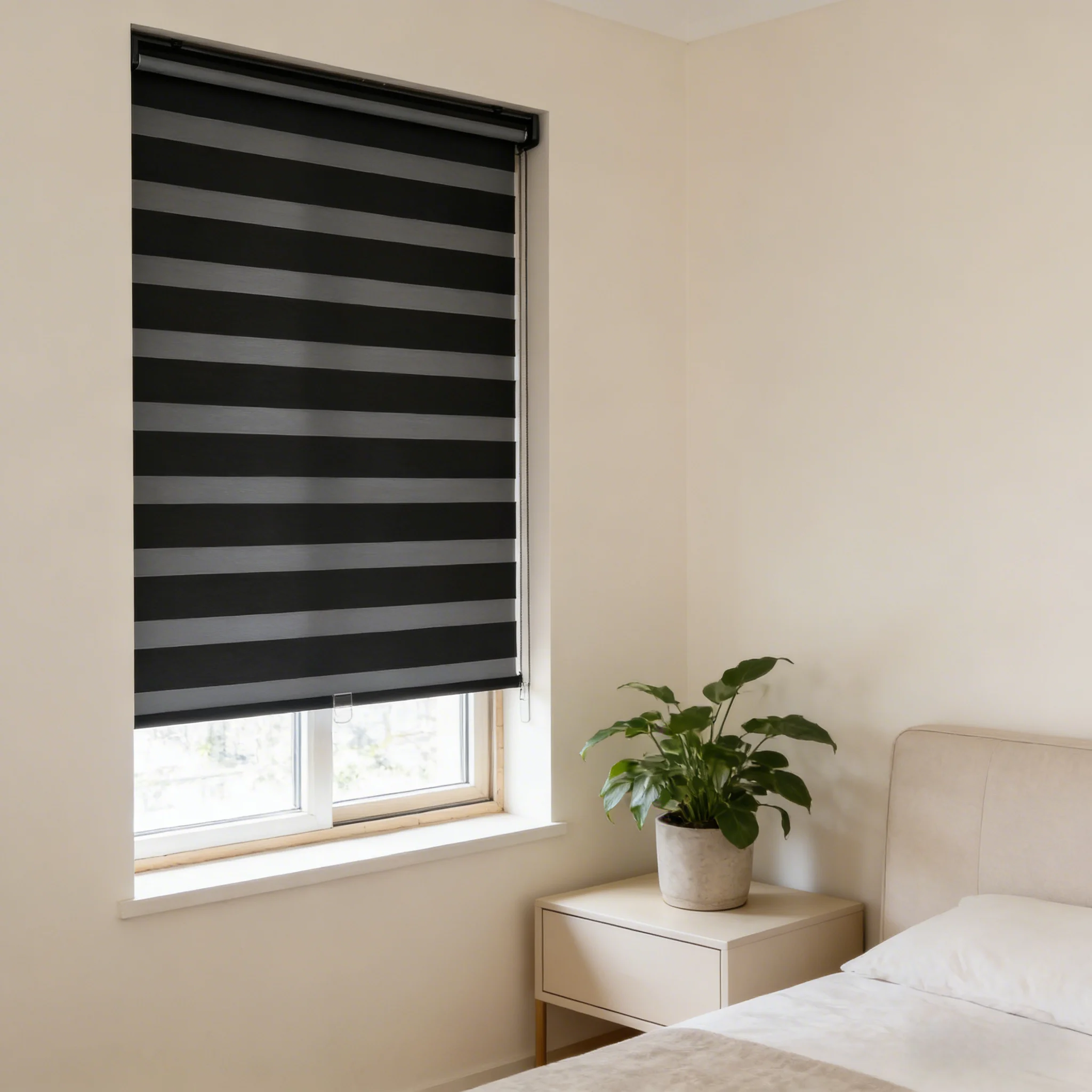 High End Custom Zebra Blinds Luxury Dimmable Window Zebra Shades with Custom Size & Color