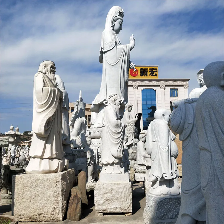 カスタマイズされた天然石フィギュア彫刻中国道教創設者LAO ZI大型立ち