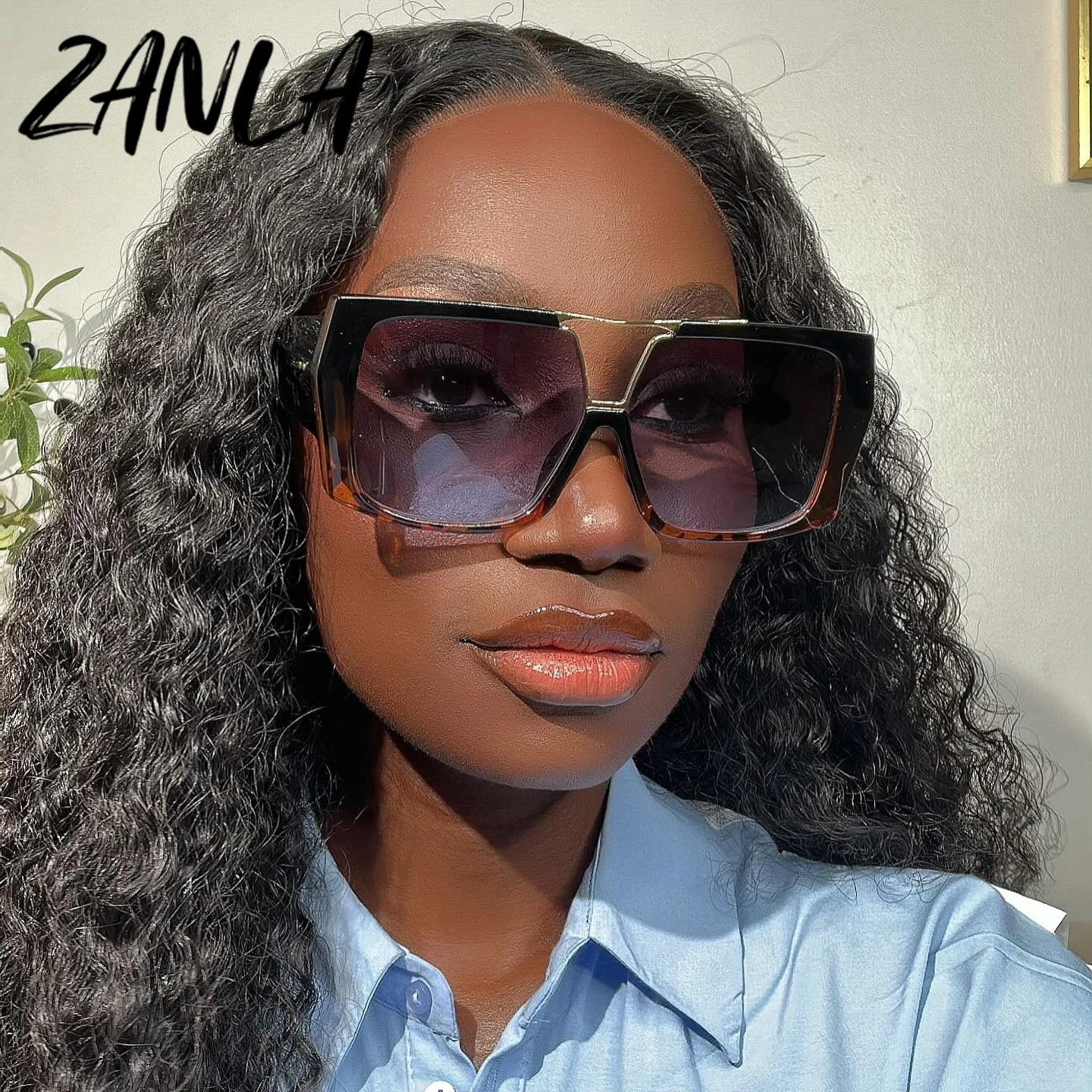2024 New Double Beam Square Frame Sunglasses Classic Black