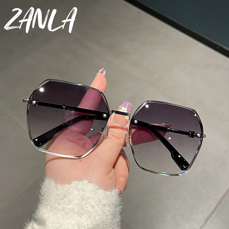 2024 New Design Women Polygon Gradient Lens Sunglasses Trendy Vintage  Rimless Sun Glasses Summer UV400 Shades Fashion Eyeglasses