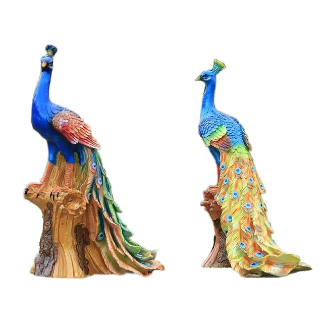 Decoration Statue Garden Sculpture Realistic Fiberglass Animal Statues Peacock life size resin statue