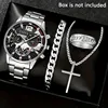 T3502 Set Argento Nero + Croce Argento (Senza Scatola)