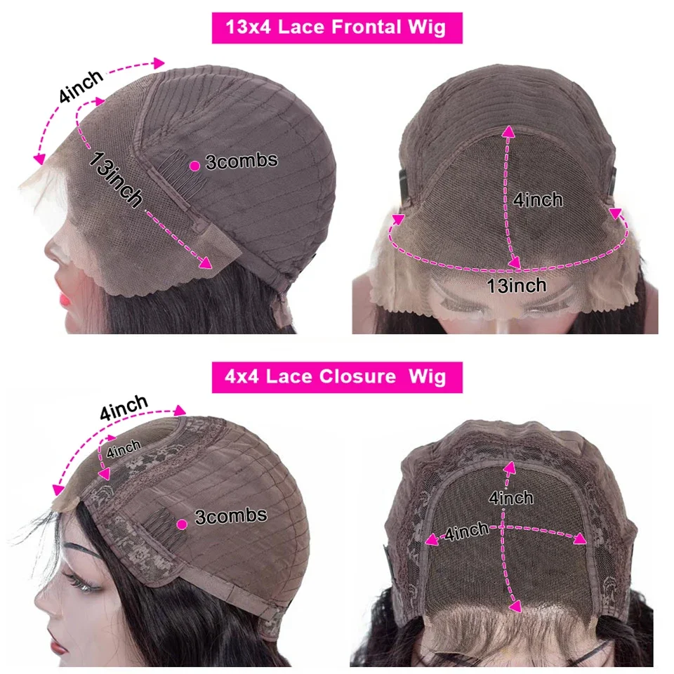13x4 HD glatte Lace-Front-Perücke, Echthaar, vorgezupft mit Babyhaar, für schwarze Frauen, natürlich, Nr. 1B_voghion.com