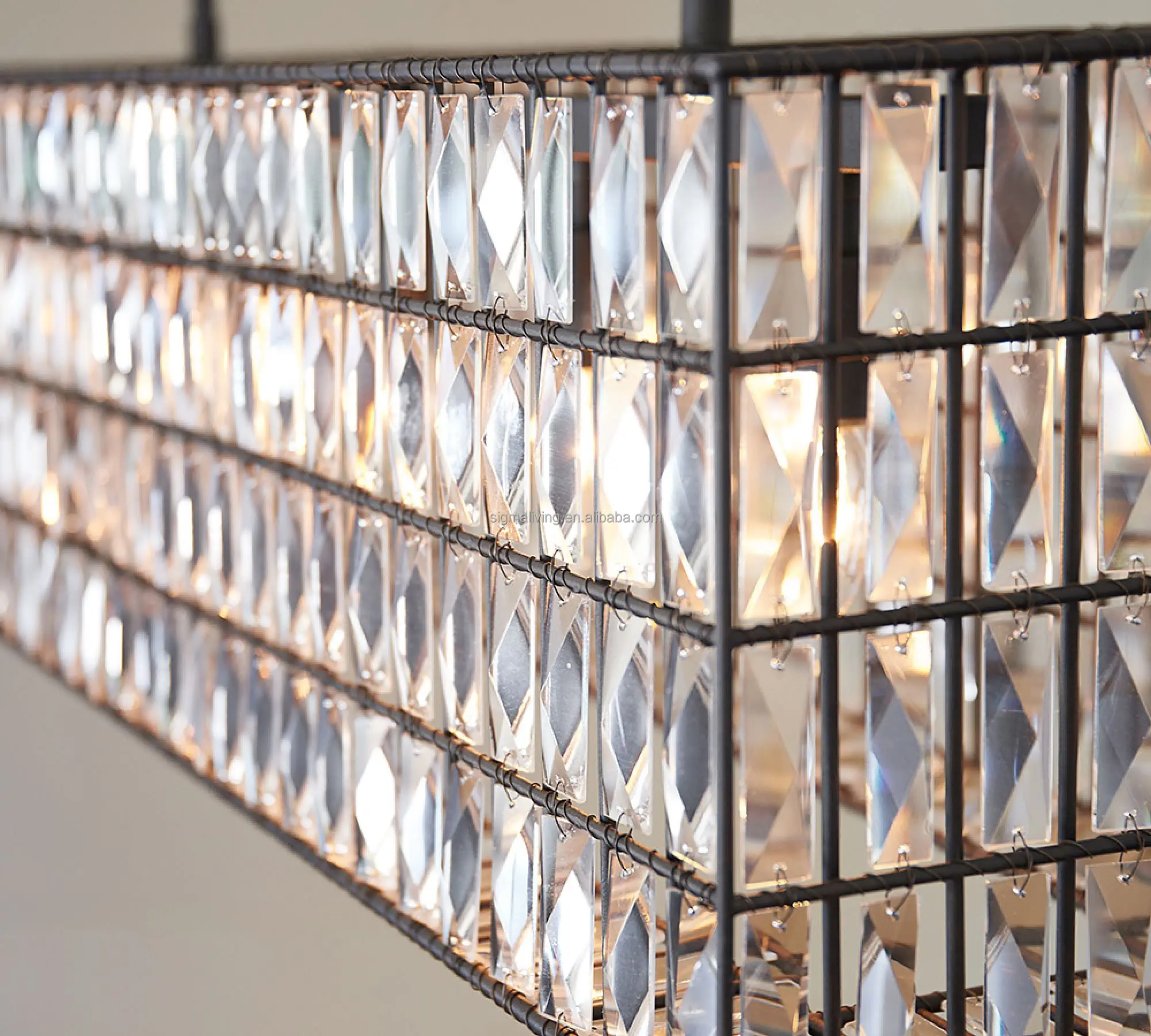 chandelier light luxury light iron recycled glass chandelier
