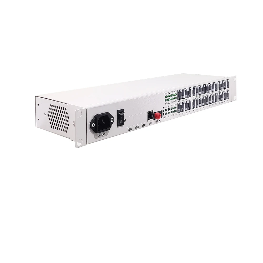 PCM multiplexer 32 channel telephone mux + 1 Ethernet over fiber with rj11