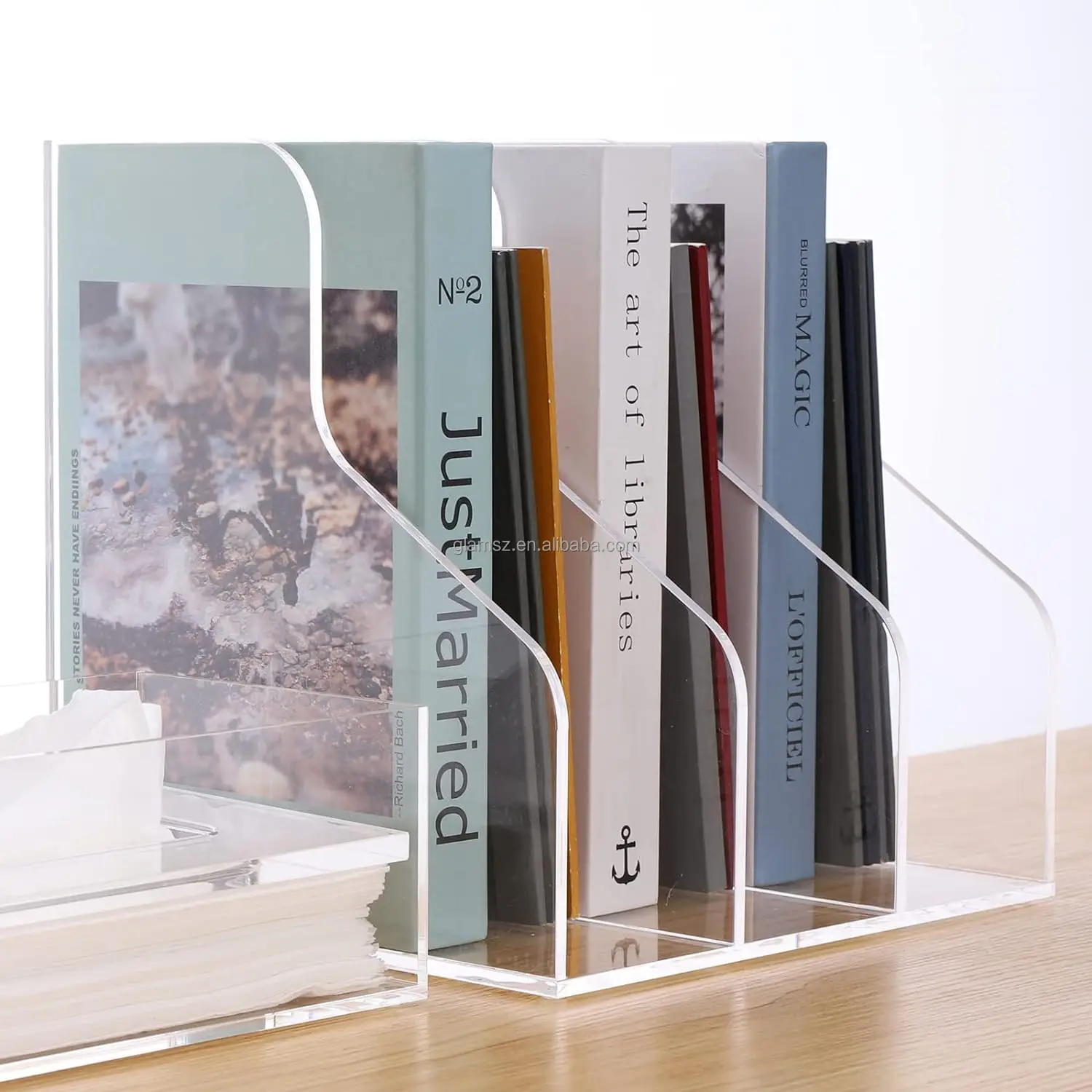 Magazine File Holder Magazine Rack Desk Organizer Clear Acrylic Hanging