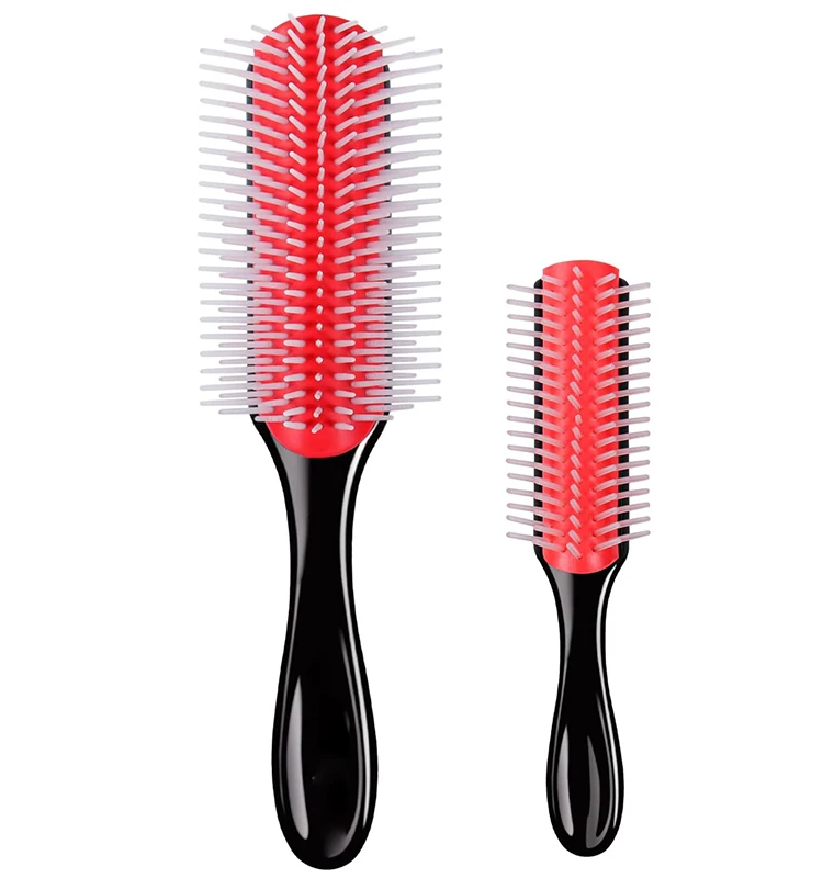 Denman Styling Curling 9 Row Hair Brush Private Label Detachable Hair Brush Plastic Paddle Detangling Massage Brush