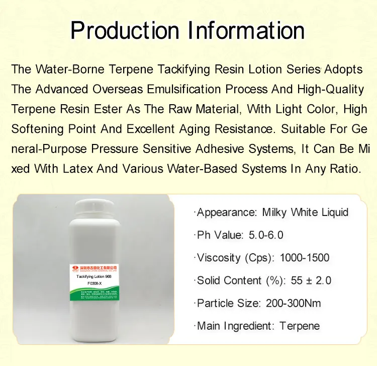 Acrylic Polymer Emulsion Add Water Based Tackifier Dispersion Emulsion