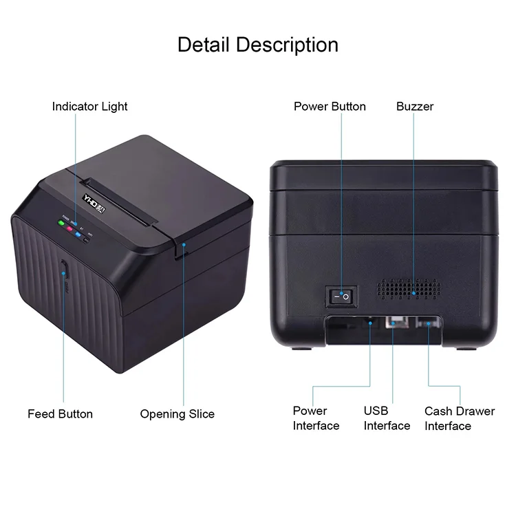 YHD-58D Thermal Receipt Printer support computer of Windows 7/8/10 58mm BT Thermal Line Printing Printer