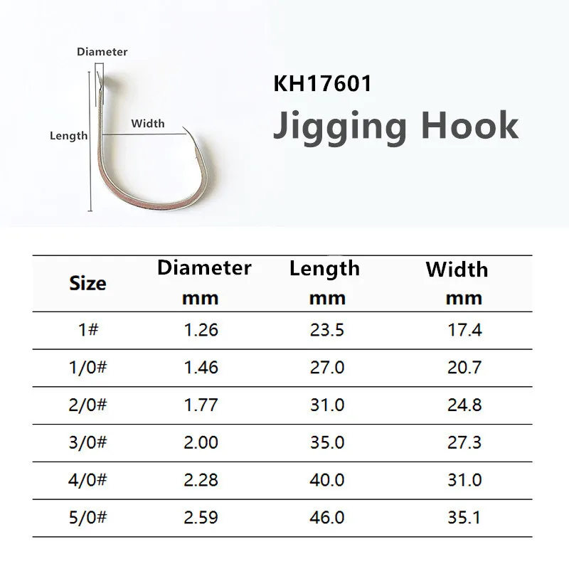Mister Jigging Hook Kh17601 Highcarbon Steel Anzuelos Pesca Sea