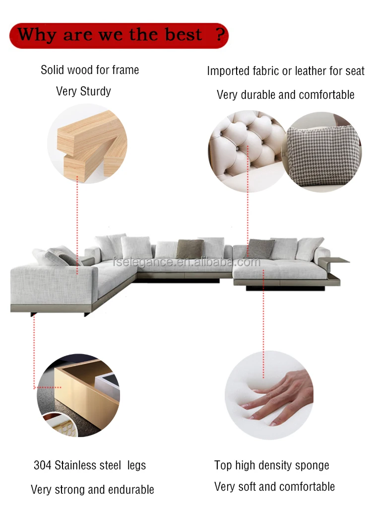 Executive Living Room Low Floor Sofa Chesterfield Set Sorner Sofa