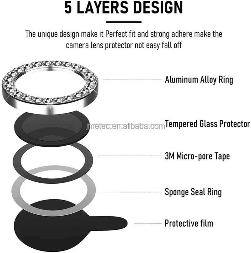 Luxury Camera Lens Protector Diamond Sticker Mobile Phone Camera Glass Protector For Iphone 13