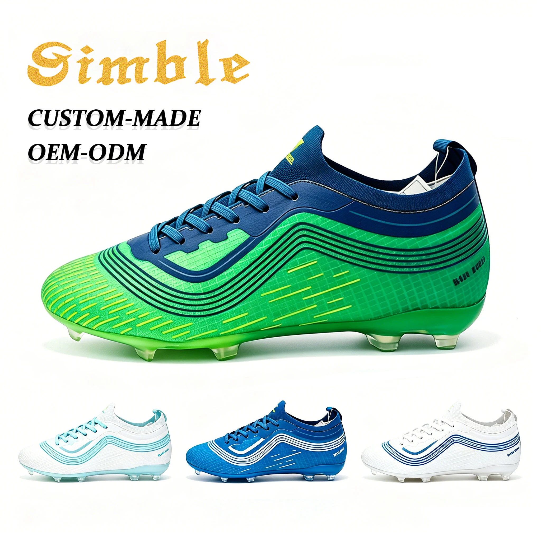 Customized Original Football Shoes TPU FG/AG Long Spike Fly Woven Turf Custom Soccer Training Shoes