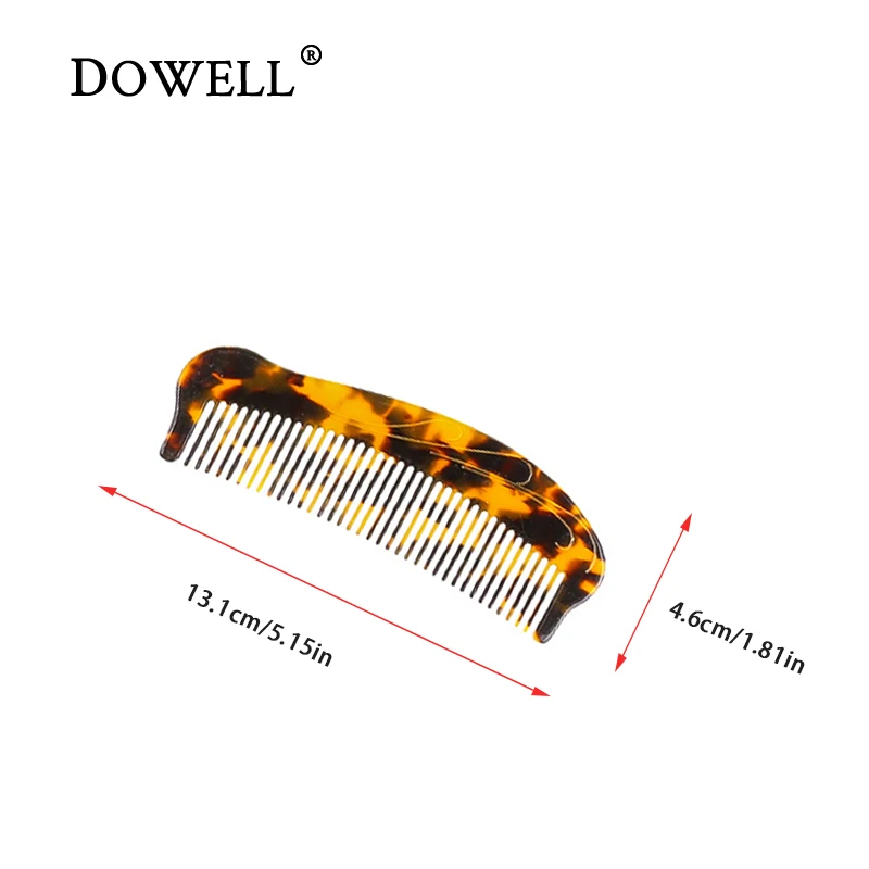 DOWELL New Marbled Color Straight Tooth Comb Anti-static Leopard Acetate Hair Comb