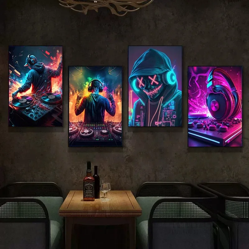 Modern Bar Club Room Home Decor Neon Design Music Cool DJ