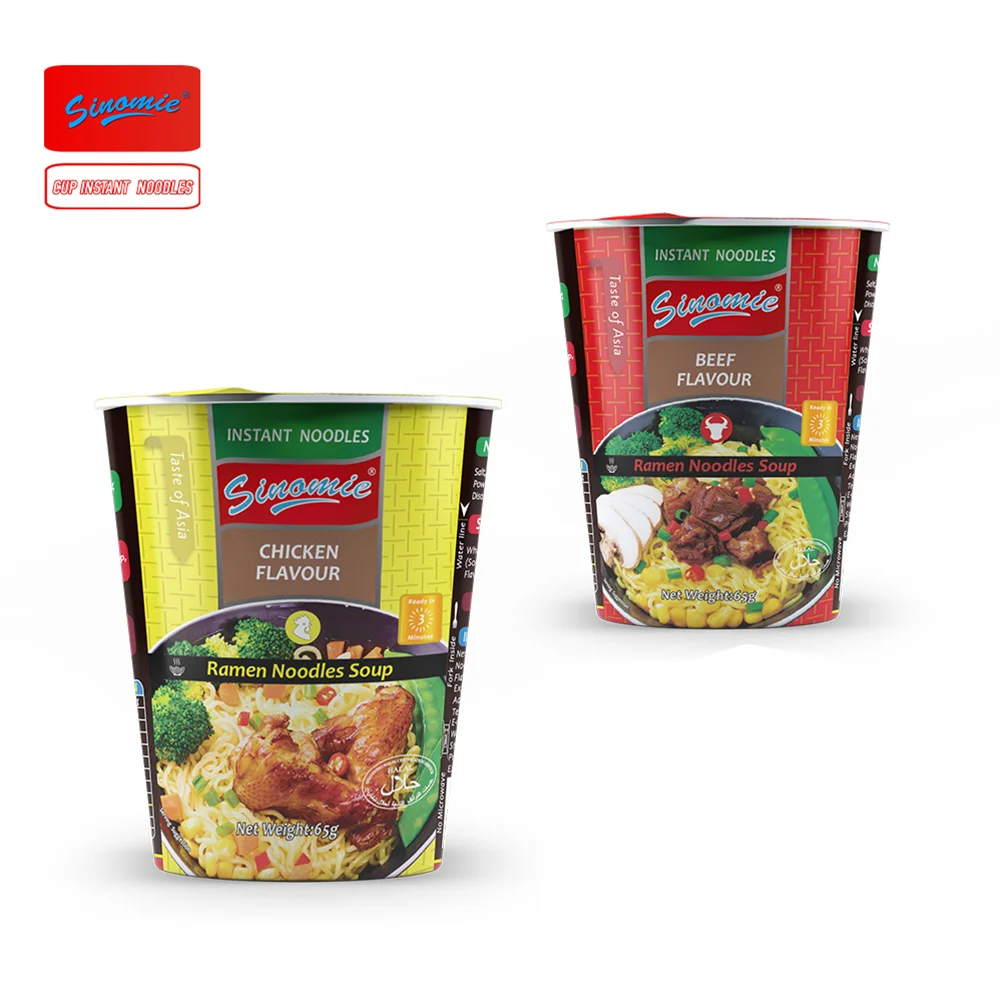 [SINOMIE] массовое производство лапши быстрого приготовления Oem лапша с говядиным вкусом Халяль чашка суп
