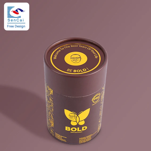 High Quality Customized Eco Friendly Material Gift Round Box Cardboard Paper Cylinder Tube With Lid details