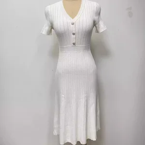Dress for Women Ice Silk Knitted Formal Midi Length Pleated Jersey with Front Digital Print Fitness Sportswear Fashioned Style
