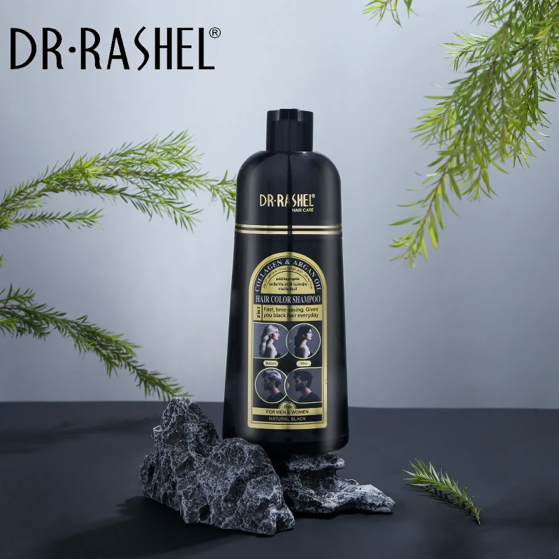 Dr Rashel Collagen Argan Oil Dark Brown Dye Hair Color Shampoo 400ml
