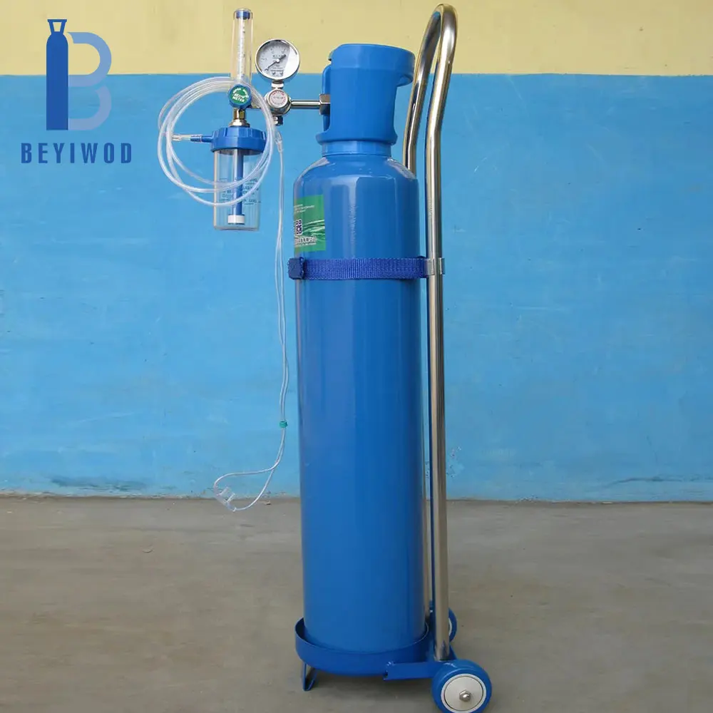 10L Medical Oxygen Gas Cylinder Harga Oxygen Cylinder Trolley Untuk Dijual