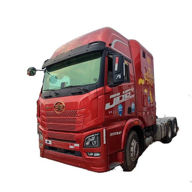 Flat head second-hand tractor trailer Jiefang Weichai engine 550 horsepower 6*4 automatic transmission 1