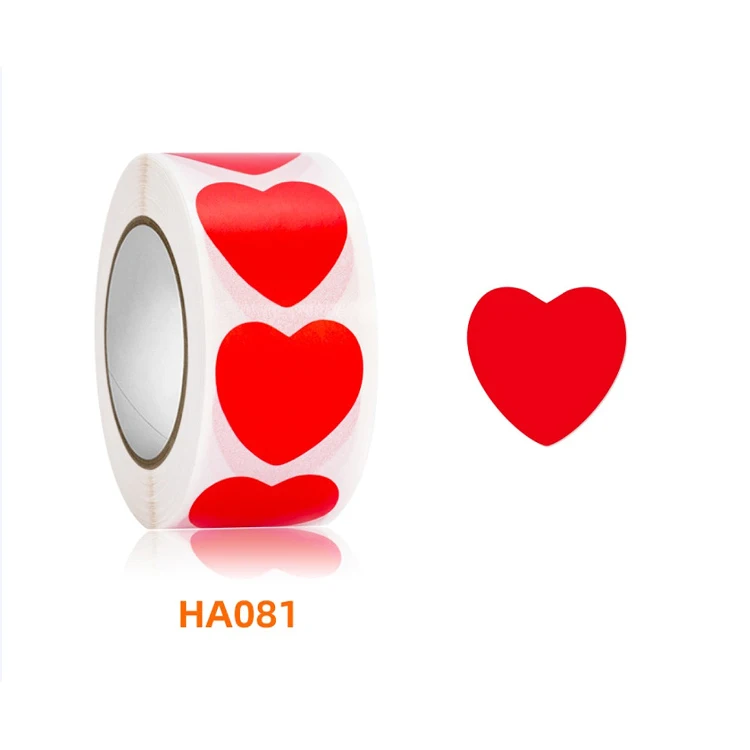In Stock Custom Printing Cute Heart Love Round Kawaii Fragile Cartoon Anime Thank You Vinyl Label Sticker