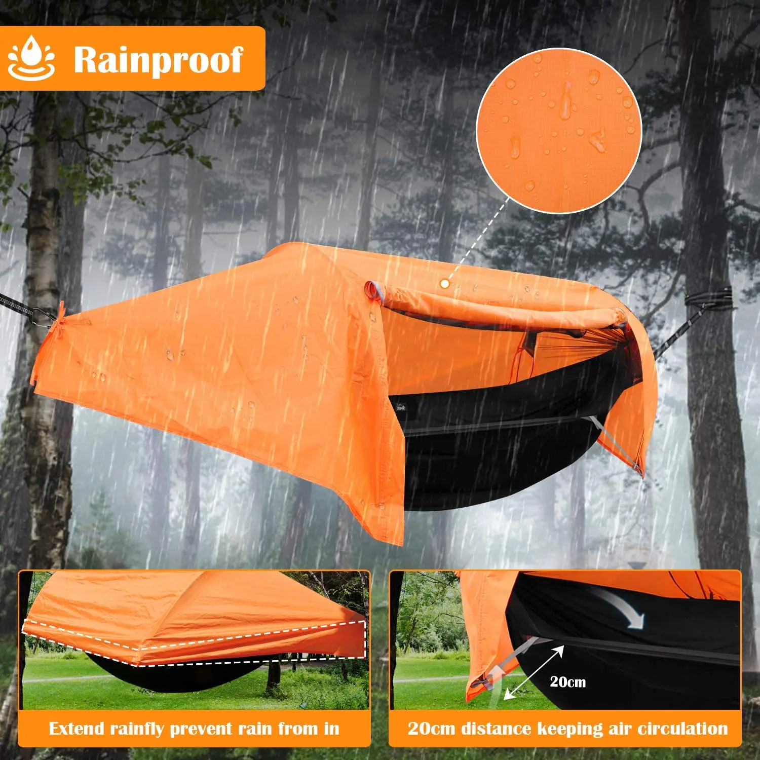 Outdoor Double Camping Hammock 2 Person Camping Hammock Tent With Bug ...